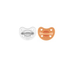 Chicco Physio Forma Silicone Pacifier 6-16 Months Orange-Transparent 2 pieces