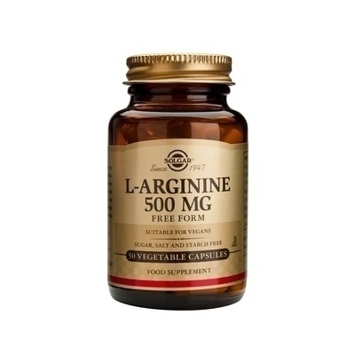 SOLGAR L-Arginine 500mg Συμπλήρωμα Διατροφής Με Αργινίνη Για Τη Σωστή Λειτουργία Των Κυττάρων & Του Μεταβολισμού x50 Φυτικές Κάψουλες