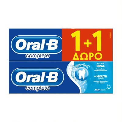 Oral-B Complete Με Γεύση Δυόσμο & Στοματικό Διάλυμα Οδοντόκρεμα 75 ml 1+1 Δώρο