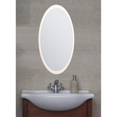 Καθρέπτης μπάνιου τοίχου 45Χ80 λευκός οβάλ lacobel