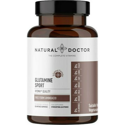 NATURAL DOCTOR Glutamine Sport Συμπλήρωμα Διατροφής Με Γλουταμίνη Για Την Αποκατάσταση Των Μυών, 120 Κάψουλες