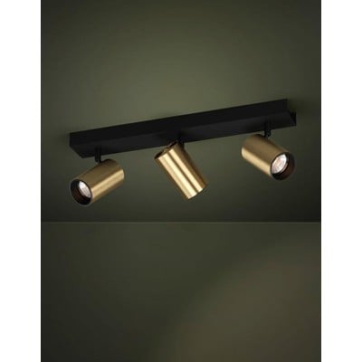 Ceiling Light Cumaribo Black With Brass Shades 3Xg