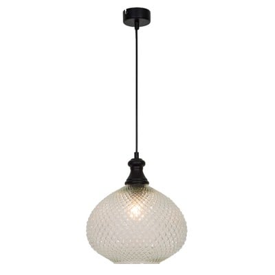 Pendant Light Η:140cm With Clear Terrain Glass Ε27