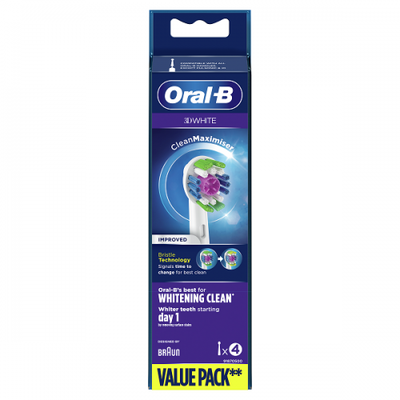 ORAL-B Ανταλλακτικές Κεφαλές Για Ηλεκτρικές Οδοντόβουρτσες 3D White x4  