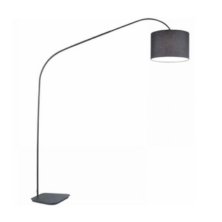 Floor Lamp with Fabric Shade E27 Black Piantana Gl