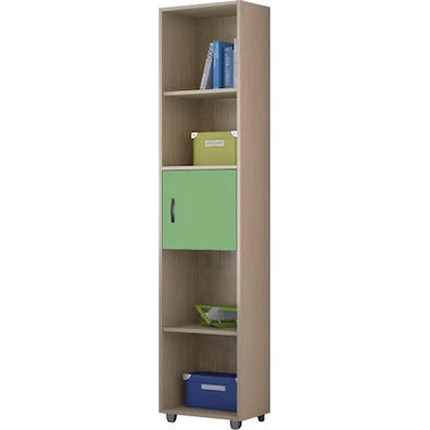 Kids' Single Bookcase/Oak Light Green