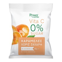 Power Health Vita C Caramels 0% Sugar - Καραμέλες (Μανταρίνι), 50gr