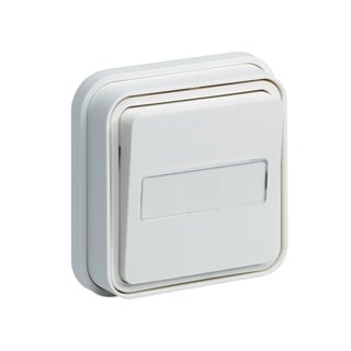 Cubyko IP55 Recessed Push Button with Label White 