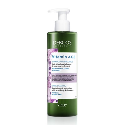 VICHY Dercos Nutrients Vitamin A,C,E Shine Shampoo Σαμπουάν Λάμψης Για Θαμπά Μαλλιά 250ml
