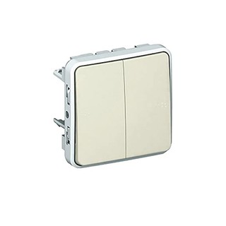 Plexo IP 55 Switch A/R 2 Gang White 069625