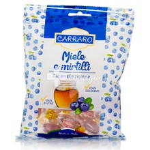 Carraro Caramelle Miele e Mirtilli - Καραμέλες για το Λαιμό με Μέλι & Μύρτιλλο, 100gr