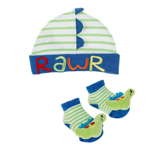 Set corape  kapele me dinosaur 