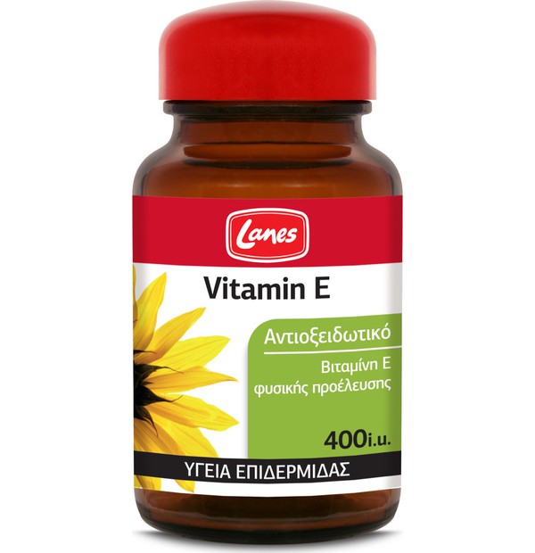 LANES Vitamin E 268mg (400 IU) Συμπλήρωμα Διατροφής με Φυσικής Πηγής Βιταμίνη Ε για Υγιή Επιδερμίδα, 30 κάψουλες