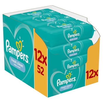 PAMPERS FRESH CLEAN WIPES - ΜΩΡΟΜΑΝΤΗΛΑ 12X52=624 