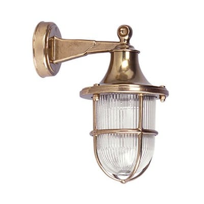 Brass Wall Light Height:27cm Ε27 Ip64