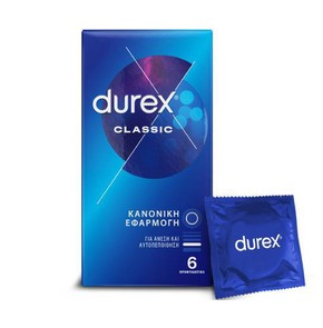 Durex Classic Προφυλακτικά Ευκολοφόρετα, 6 Τεμάχια