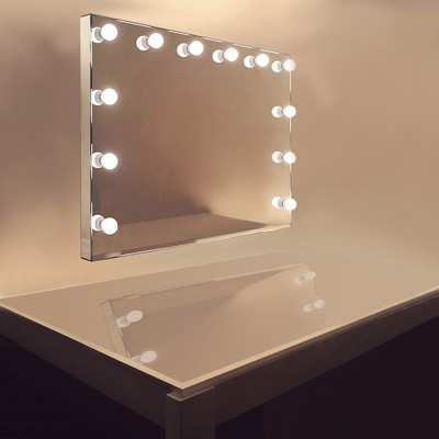 Καθρέπτης ΙΝΟΧ 90X70 με φωτισμό για μακιγιάζ Holly