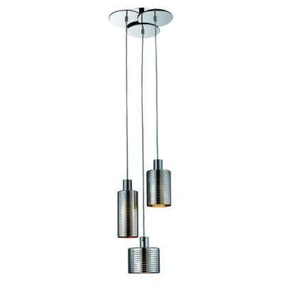 Pendant Light 3 Lights Glass-Chrome Ε27 3X26W Max 