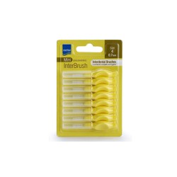 Intermed Mini Ergonomic Interbrush Interdental Brushes With Handle 0.7mm Yellow Size 4 8 pieces