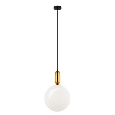 Pendant Light Gold Φ30cm With Opal Glass Ε27 40W N