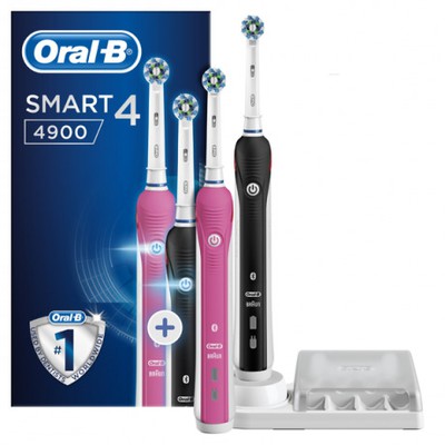 ORAL-B Ηλεκτρική Οδοντόβουρτσα Smart-4 4900 Special Edition Pink & Black x2