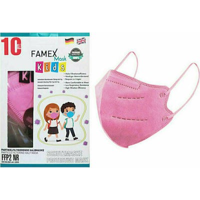 FAMEX Particle Filtering Half NR Παιδική Μάσκα Προστασίας FFP2 Ροζ 100 Τεμάχια 10x10