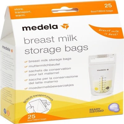 MEDELA  Breastmilk Storage Bags Σακουλάκια Φύλαξης Μητρικού Γάλακτος, 25τμχ 180ml