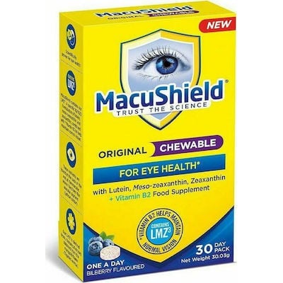 MACUSHIELD Original Συμπήρωμα Διατροφής Για Την Υγεία Των Ματιών 30 Μασώμενα Δισκία