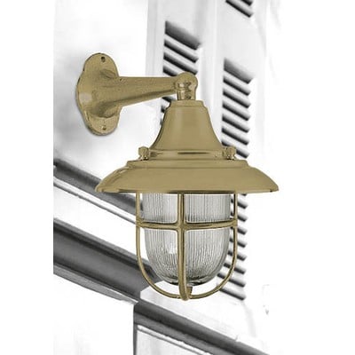 Brass Wall Light With Moulded Grid And Hat N.54 Ε2