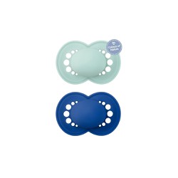 Mam Colors Of Nature Orthodontic Silicone Pacifier Blue 6-16 Months 2 pieces