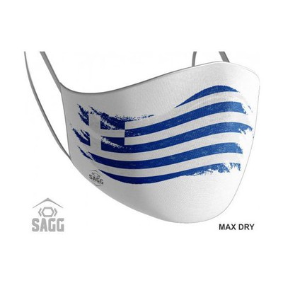 SAGG Unisex Υφασμάτινη Μάσκα Greece Flag White