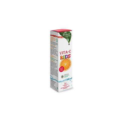 POWER HEALTH Vita-C Kids Παιδική Βιταμίνη C Για Παιδιά Με Γεύση Ροδάκινο-Φρούτο Του Πάθους & Με Στέβια x20 Αναβράζοντα Δισκία