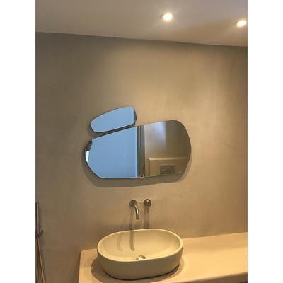 Καθρέπτες μπάνιου τοίχου σετ 2 τεμάχια βότσαλο 85x