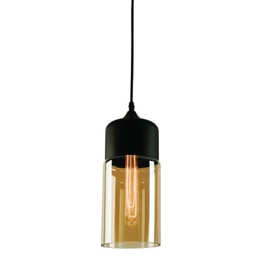 Pendant Light 1L Glass Amber Black Φ13