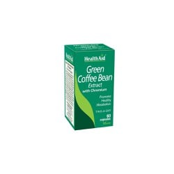 Health Aid Green Coffee Bean Extract With Chronium Εκχύλισμα Πράσινου Καφέ Με Λιποδιαλυτική Δράση 60 ταμπλέτες