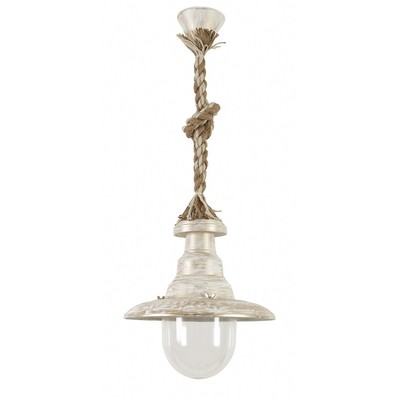 Pendant Light 1xE27 White-Gold With Rope Flp-100Κ 