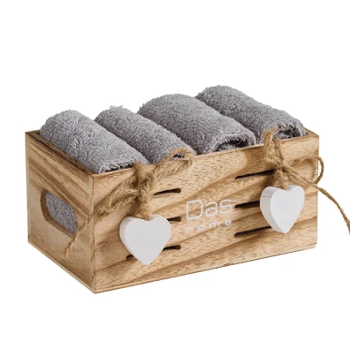 Das Home σετ Πετσετες 4τεμαχιων Soft 4005 Grey 30x