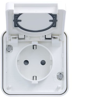 Cubyko Wall Mounted Schuko Socket Qc Ip55 White