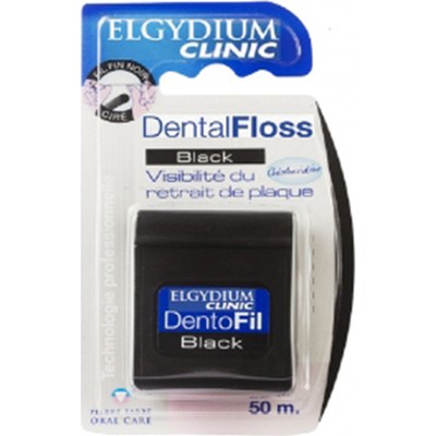 Elgydium Dental Floss Black Οδοντικό Νήμα Ελαφρά Κηρωμένο με Χλωρεξιδίνη