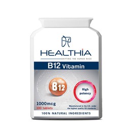 Healthia Vitamin Β12  1000 cmg Συμπλήρωμα Διατροφής με Βιταμίνη Β12,  100tabs