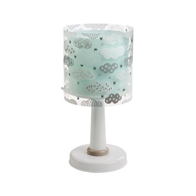 Kids Table Lamp Clouds Green 1Xe14