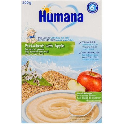 HUMANA Cream Κρέμα Δημητριακών Με Φαγόπυρο & Μήλο, Από Τον 6ο Μήνα 200gr