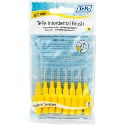TePe Original Μεσοδόντια Βουρτσάκια 0.7mm Κίτρινα 