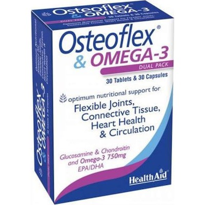 HEALTH AID Osteoflex & Omega-3 Dual Pack Συμπλήρωμα Διατροφής Για Υγιείς Αρθρώσεις 30 Δισκία & 30 Κάψουλες