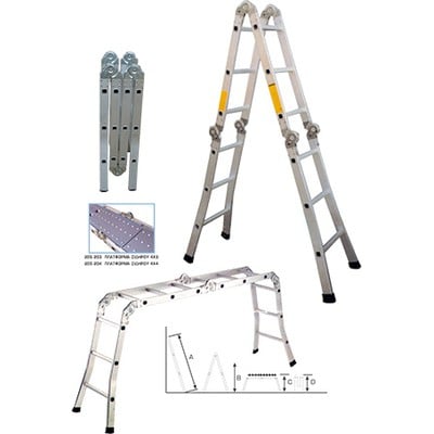 Aluminium Ladder Πολλαπλης Χρησης Μαχ 3,68Μ