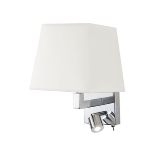 Wall Light With Fabric Hat and Spot E27 Chrome H26