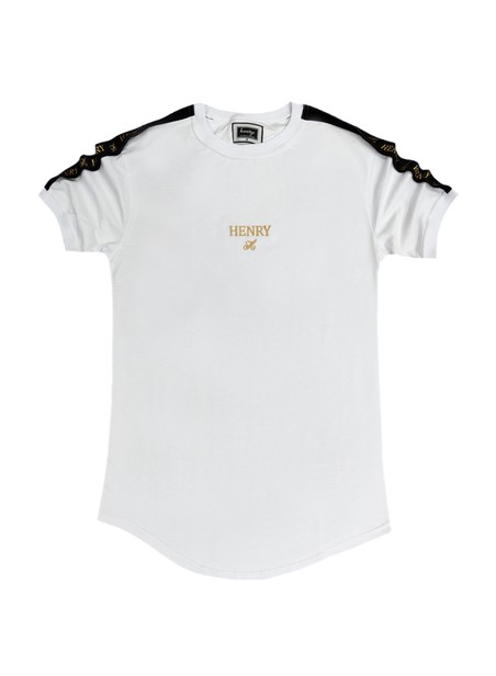 HENRY CLOTHING GOLD TAPE TEE- WHITE