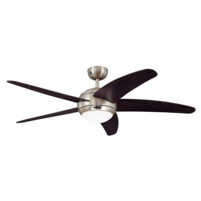 Ceiling Fan Silver With 5 Brown Wings Led 70+18W 3