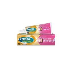 Corega Max Hold & Comfort Στερεωτική Κρέμα Τεχνητής Οδοντοστοιχίας Για Έως Και 12 Ώρες Συγκράτησης 40gr