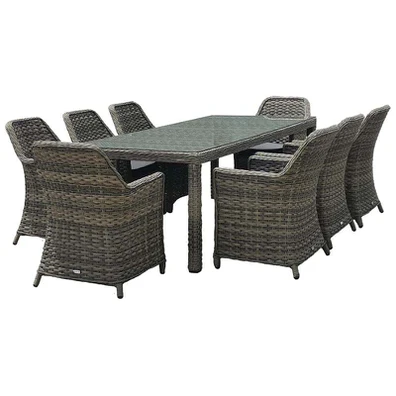 Esperia set Τραπεζαρία Κήπου Alu,wicker Grey Brown
